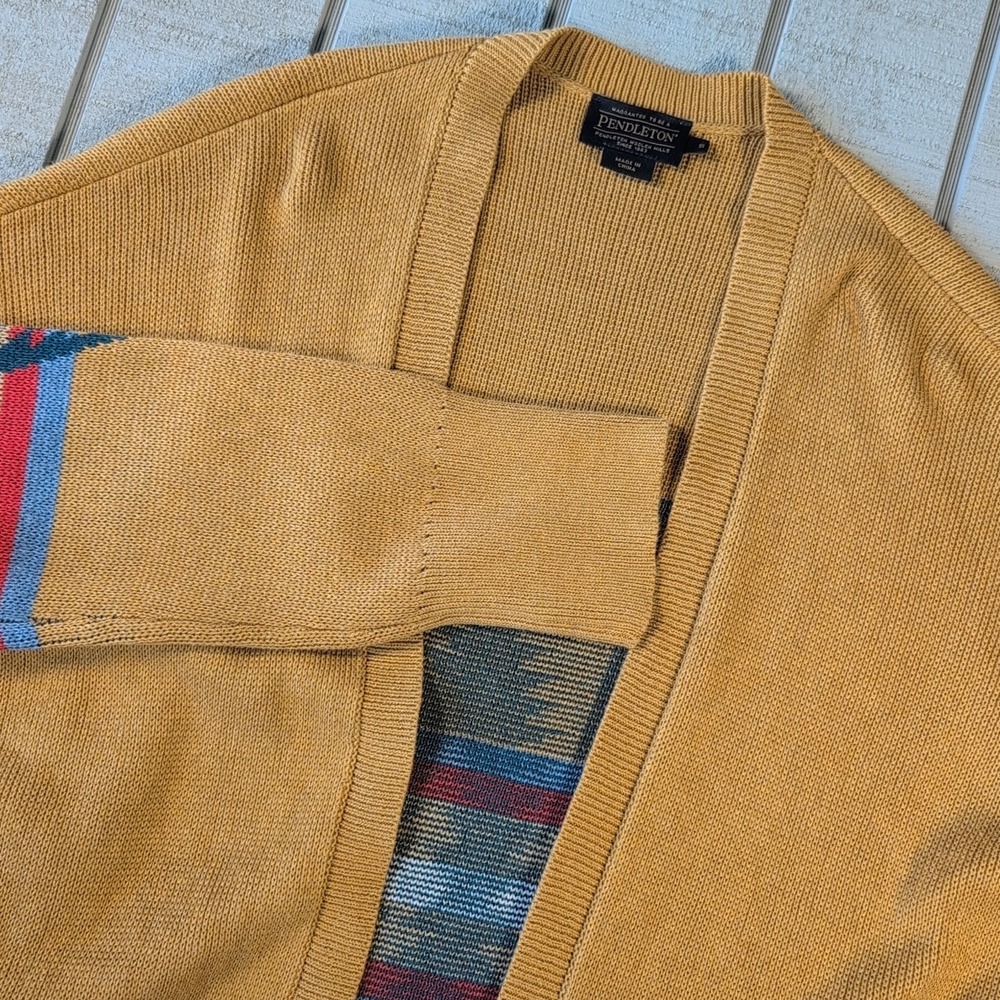 Pendleton Chief Aztec Cardigan Jacket Mens S Southwest Tribal Cotton‎ Open Front